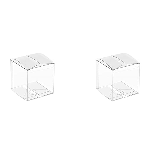 Naugan 100Pcs Klar Kunststoff Boxen für Geschenke Pvc Verpackung Box Geschenk Verpackung Transparent Candy Box Hochzeit Geschenkboxen Gefälligkeiten