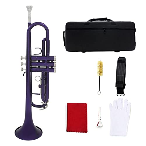 Trompete BB B Flat Trompeta Professional Messing Instrument (Color : Purple)