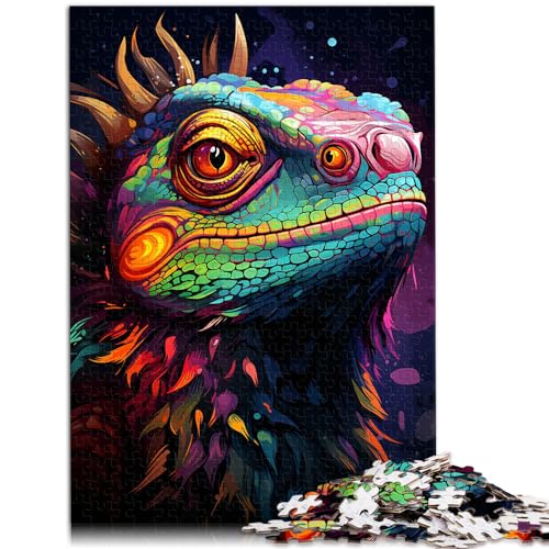 Puzzles, Malerei, Farbe, Chamäleon-Kunst, 1000 Teile, Puzzles, Holzpuzzle, Spielzeug, Puzzles, Lernspiele, Stressabbau-Puzzles, 1000 Teile (50 x 75 cm)