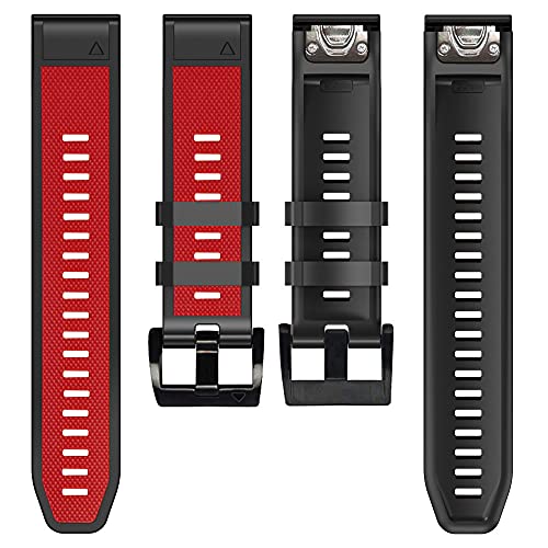 NEYENS 26 22 mm Silikon-Schnellverschluss-Uhrenarmband für Garmin Fenix 7X 7 6 6X Pro 5 5X Plus 3 HR Mk1 Easyfit Armband, Fenix 5X 5X Plus 3HR, Achat