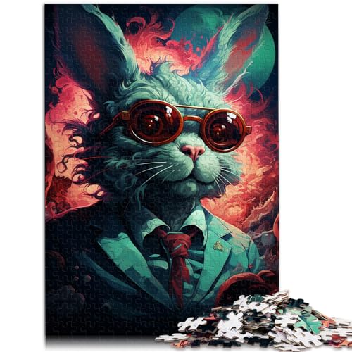 Jigsaw Puzzle Art Kaninchen-Puzzle für Erwachsene, 1000-teiliges Puzzle, Holzpuzzle, lustige Aktivitäten zu Hause, Geburtstagsgeschenk, Reisegeschenk, 1000 Teile (50 x 75 cm)