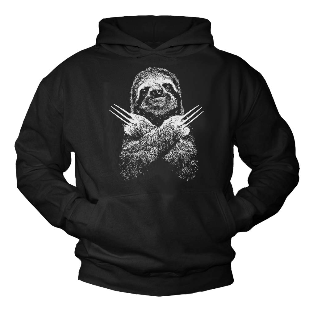 MAKAYA Lustiger Kapuzenpullover Unisex - Sloth Hoodie - Faultier Pullover mit Kapuze Herren/Damen/Jungen/Mädchen Schwarz Größe XXXXL