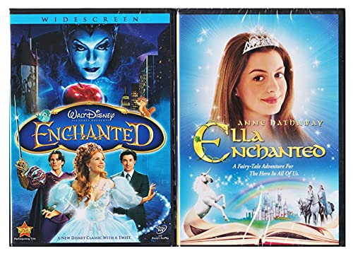 Disney's Enchanted & Ella Enchanted DVD Set Classic Family Fantasy Movie Bundle Double Feature