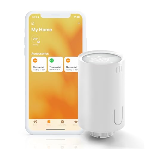 Meross WLAN Heizungsthermostat kompatibel mit HomeKit, smartes Heizkörperthermostat benötigt Hub, kompatibel mit Siri, Alexa und Google, M30*1,5mm, 1pc