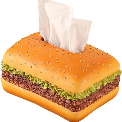 Praktische Hamburger Taschentuchbox, einzigartiger Taschentuchspender, auffälliger Taschentuchständer, elegante Hamburger Papierbox