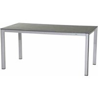 Mwh elements tisch 160x90x74 cm gestell aluminium silber, tischplatte creatop® grau