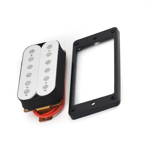 Gitarren-Tonabnehmer 6-saitiger Humbucker-Tonabnehmer Für E-Gitarre, Doppelspulen-Tonabnehmer Für E-Gitarre Mit Montagerahmen, Gitarrenzubehör (Color : White Neck)