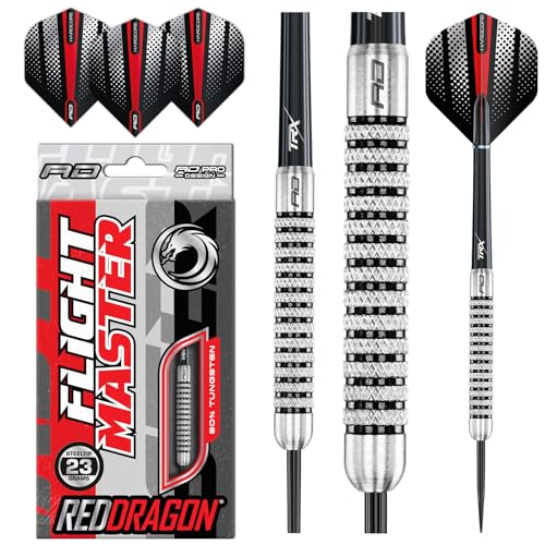 RED DRAGON Fury 2: 23g Flightmaster Tungsten Darts Set mit Flights und Schäfte