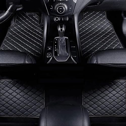 XFANGNB 4stück Leder Auto Fußmatten für BMW 3 Series E92 Coupe 2006-2010(LHD), Anti-Rutsch Bodenmatte Vorne Hinten Schutz Automatten Set Zubehör,A/Black