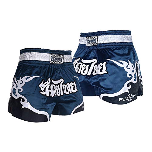 FLUORY Muay Thai Fight Shorts, MMA Shorts, Kleidung, Training, Käfigbekämpfung, Grappling, Kampfsport, Kickboxen, Shorts, Mtsf53haijulan, Groß