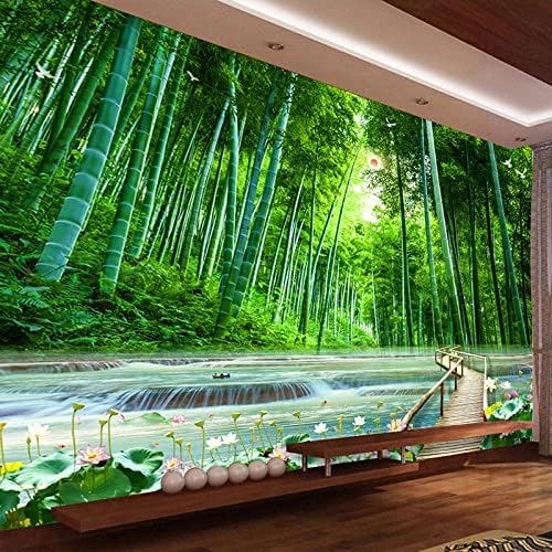 Portrait Bambuswald Natürliche Holzbrücke Landschaft 3D Tapeten Wanddekoration Fototapete Sofas Wohnzimmer Wandbild Schlafzimmer-430cm×300cm