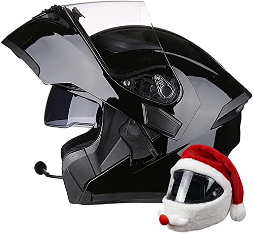 Motorradhelm-Bluetooth-Helm Motorrad Klapphelm Damen Und Herren,ECE/DOT Zertifiziert Motorradhelm Integralhelme Mit Doppelvisier Große Perspektive Große Größe (Color : H, Größe : 3XL=63-64cm)