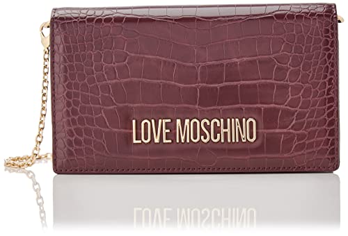 Love Moschino Damen PU-Tasche St.Croco violett Schultertasche, Einheitsgröße