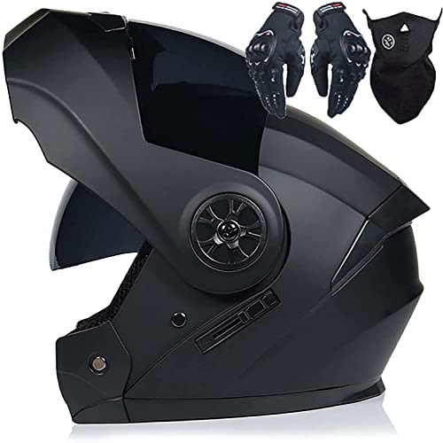 Klapphelm Motorradhelm Integralhelm Damen Herren,DOT/ECE-Zertifiziert Mit Doppelvisier Belüftungssystem Modular-Helm Mopedhelm Rollerhelm (Color : E, Größe : XL=61-62cm)