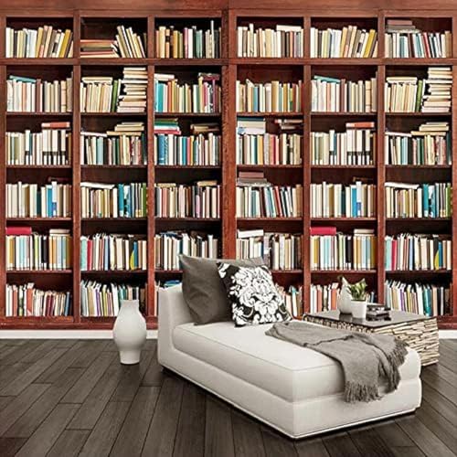 XLMING Bücher Bücherregale Bücherschränke Bücher 3D Tapete Wohnzimmer Sofa Schlafzimmer Esszimmer Home Dekoration Wand-350cm×256cm