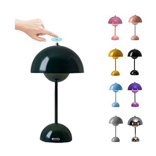 O·Lankeji Touch Dimmbar Flowerpot Tischlampe Kabellos, Led Tischleuchte Akku mit 3 Helligkeitsmodi, Dekorative Nordeuropa Schreibtischlampe Nachttischlampe für Schlafzimmer, Büro, Bars, ​Restaurants