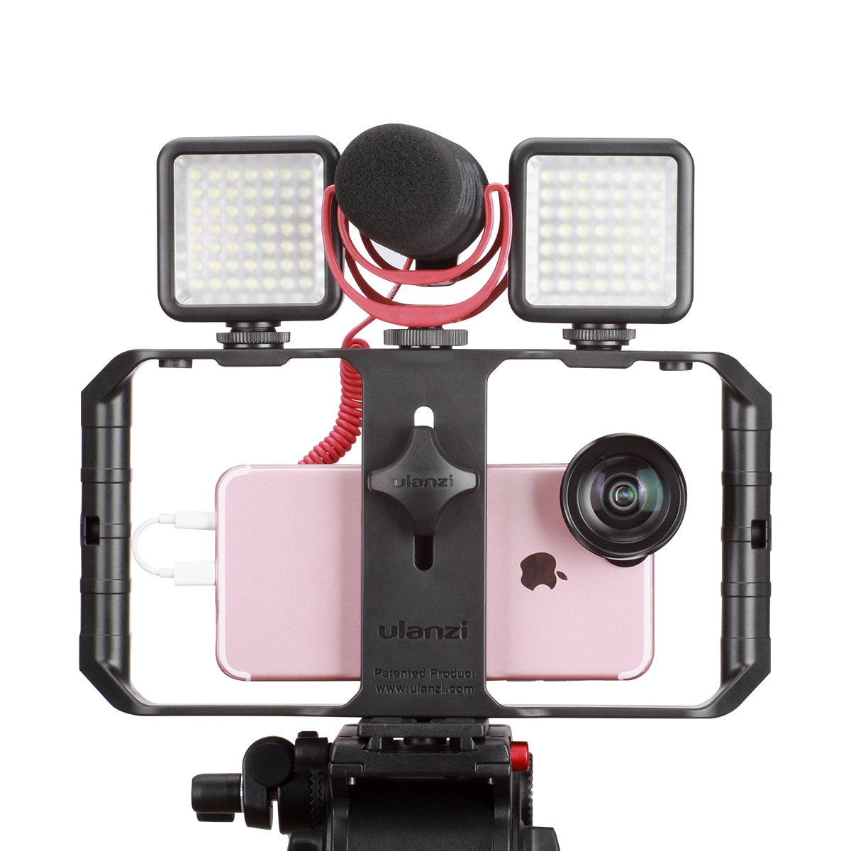 Ulanzi U-Rig Pro, Smartphone-Video-Rig, Filmemach-Hülle, Telefon-Video-Stabilisator-Griff, Stativhalterung für Videomachen, Filmemacher, Videomacher für iPhone X 8 Plus, Samsung