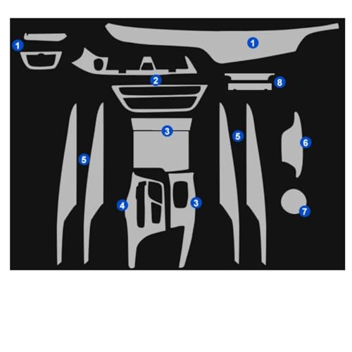 TPU Für BMW 1 2 3 5 7 Serie 525 528 530 540 730 740 Transparente Folie Auto-Innenraumaufkleber Zentralsteuerungsgetriebe Türluftverkleidung (525 530 2018–2019)