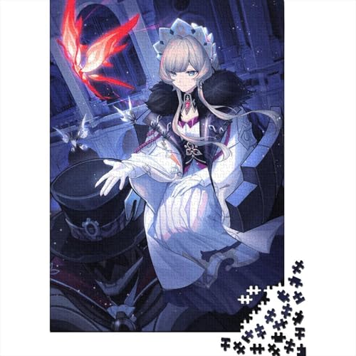 Genshin Impact Puzzles für Erwachsene und Teenager, schwierige, anspruchsvolle Puzzles, 1000-teiliges Holzpuzzle für Erwachsene und Teenager (Größe: 75x50cm)