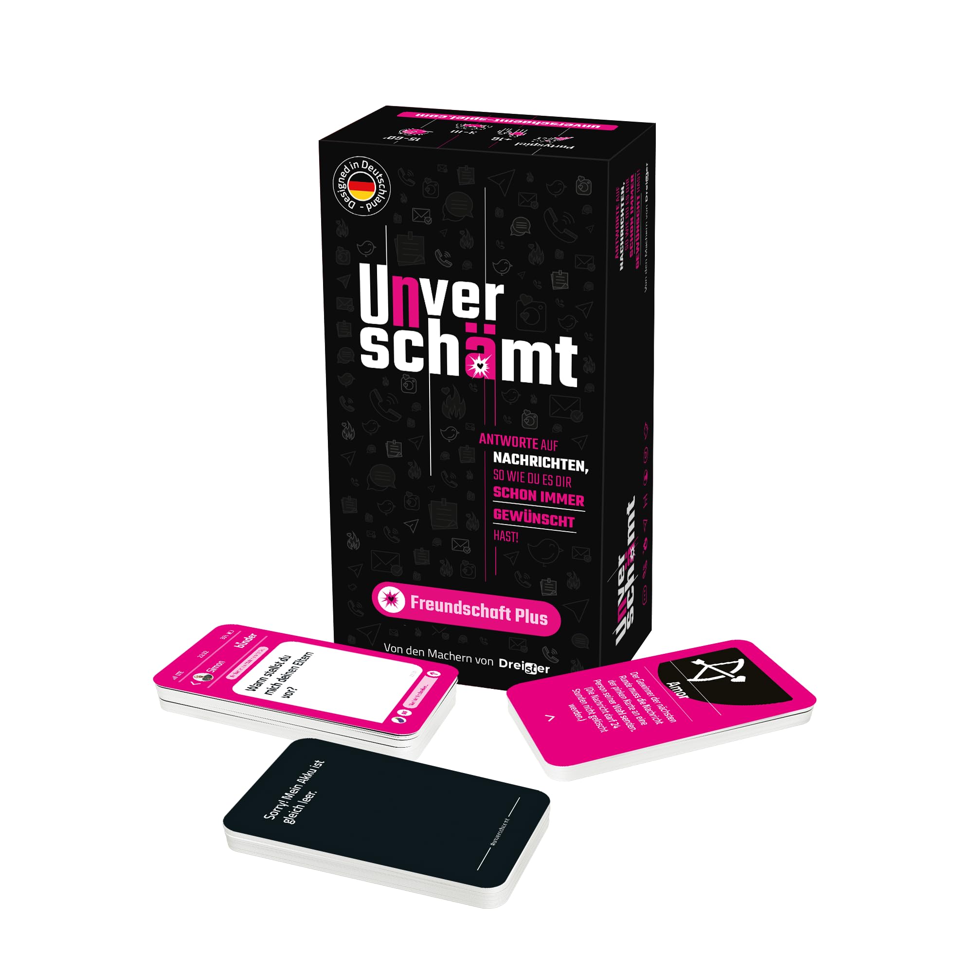 UNVERSCHÄMT Gesellschaftsspiele für Erwachsene - Freundschaft Plus - Designed in Deutschland - Kartenspiel mit 480 Karten - Partyspiele /Spiele - Ideale Geschenkidee