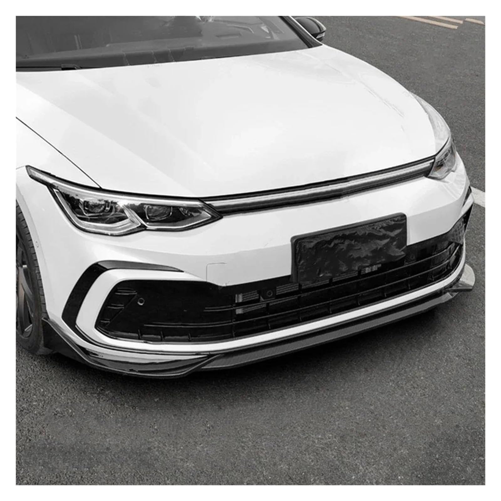 Splitter Für VW Für Golf 8 MK8 Für GTI Für GTD Für GTE Für Line Für TSI Für TDI 20-22 Auto Front Stoßstange Lip Body Kit Spoiler Canard Splitter Diffusor Frontlippe(B)