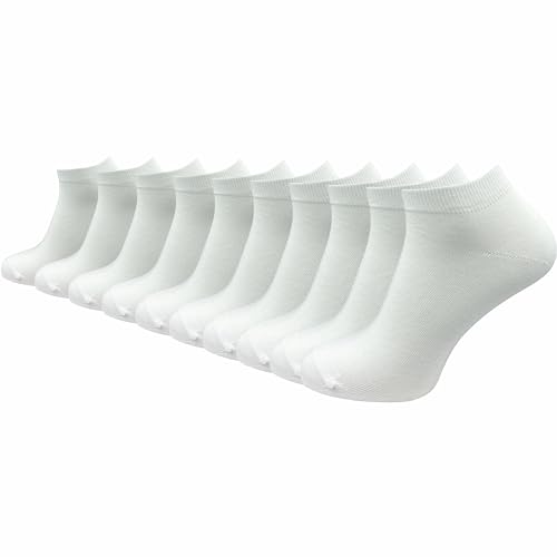 GAWILO Damen Sneaker Socken aus 100% reiner Baumwolle (6 Paar | 10 Paar) | kurze Füßlinge ohne drückende Naht über den Zehen (DE/NL/SE/PL, Numerisch, 39, 42, Regular, Regular, weiß | 10 Paar)