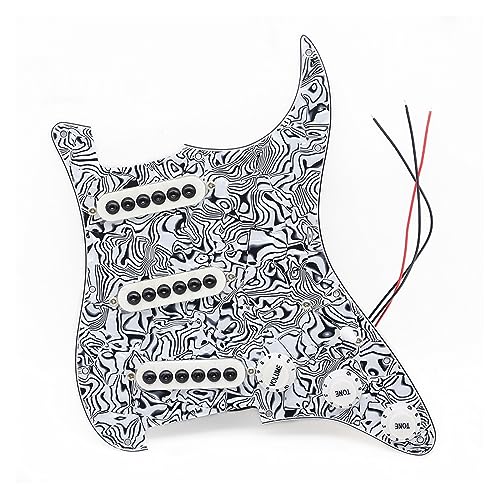 1Set SSS Prewired Loaded Pickguard Gitarren-Schlagbrett Für FD ST E-Gitarre Ersatz Schwarz Und Weiß