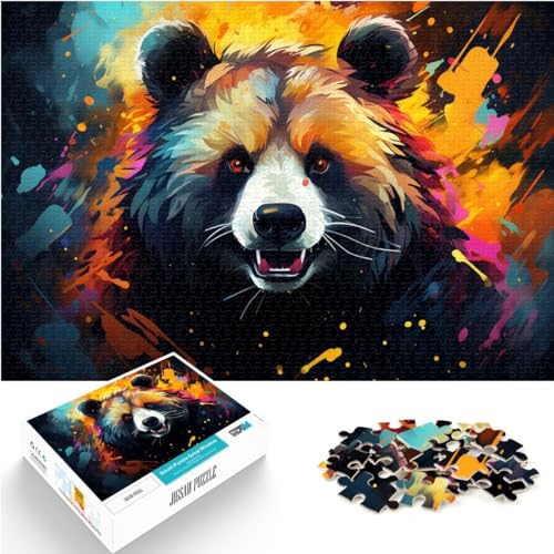 Puzzlespiele Bunter Tierpanda 1000 Teile Puzzle Holzpuzzle Jedes Teil ist einzigartig - Anspruchsvolles Familienspaßspiel 1000 Teile (50 x 75 cm)