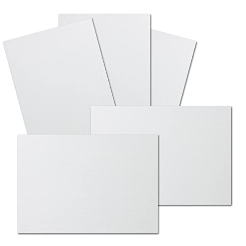 300 Stück DIN A6 Karton mit Leinenstruktur - Farbe: Weiss - 105 x 148 mm - 250 g/m²- Einzelkarte ohne Falz - Ideal zum Basteln, Scrapbooking, Grußkarte - Gustav NEUSER