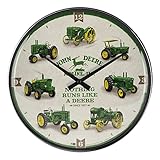 Nostalgic-Art Retro Wanduhr, Ø 31 cm, John Deere – Model Chart – Geschenk-Idee für Traktor-Fans, Original Lizenzprodukt (OLP), Große Küchenuhr, Vintage Design