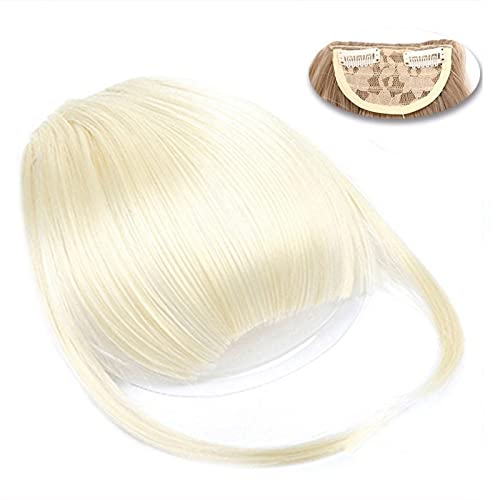 Pony-Haarspange, Clip-in-Pony, natürlich, gerade, synthetische, stumpfe Pony-Haarverlängerungen, 15,2 cm, kurzes, glattes Haarteil, vorne, ordentlicher Bang, Clip-in, voller Pony for Frauen,Falscher