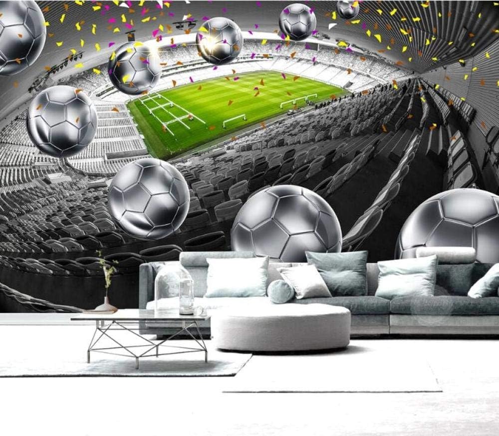 Fußballstadion Fußball 3D Tapete Poster Restaurant Schlafzimmer Wohnzimmer Sofa TV Dekorative Wand-430cm×300cm