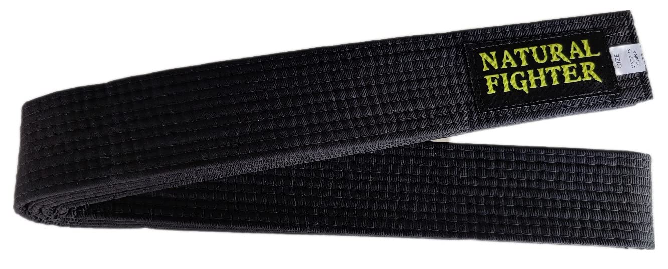 MMASPORT The Fight Evolution Karate Judo Aikido Taekwondo Belt für Kampfkunst aus Basic Baumwolle (Schwarz, 280)