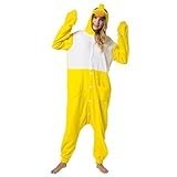 Katara 1744 - Küken Kostüm-Anzug Onesie/Jumpsuit Einteiler Body für Erwachsene Damen Herren als Pyjama oder Schlafanzug Unisex - viele Verschiedene Tiere