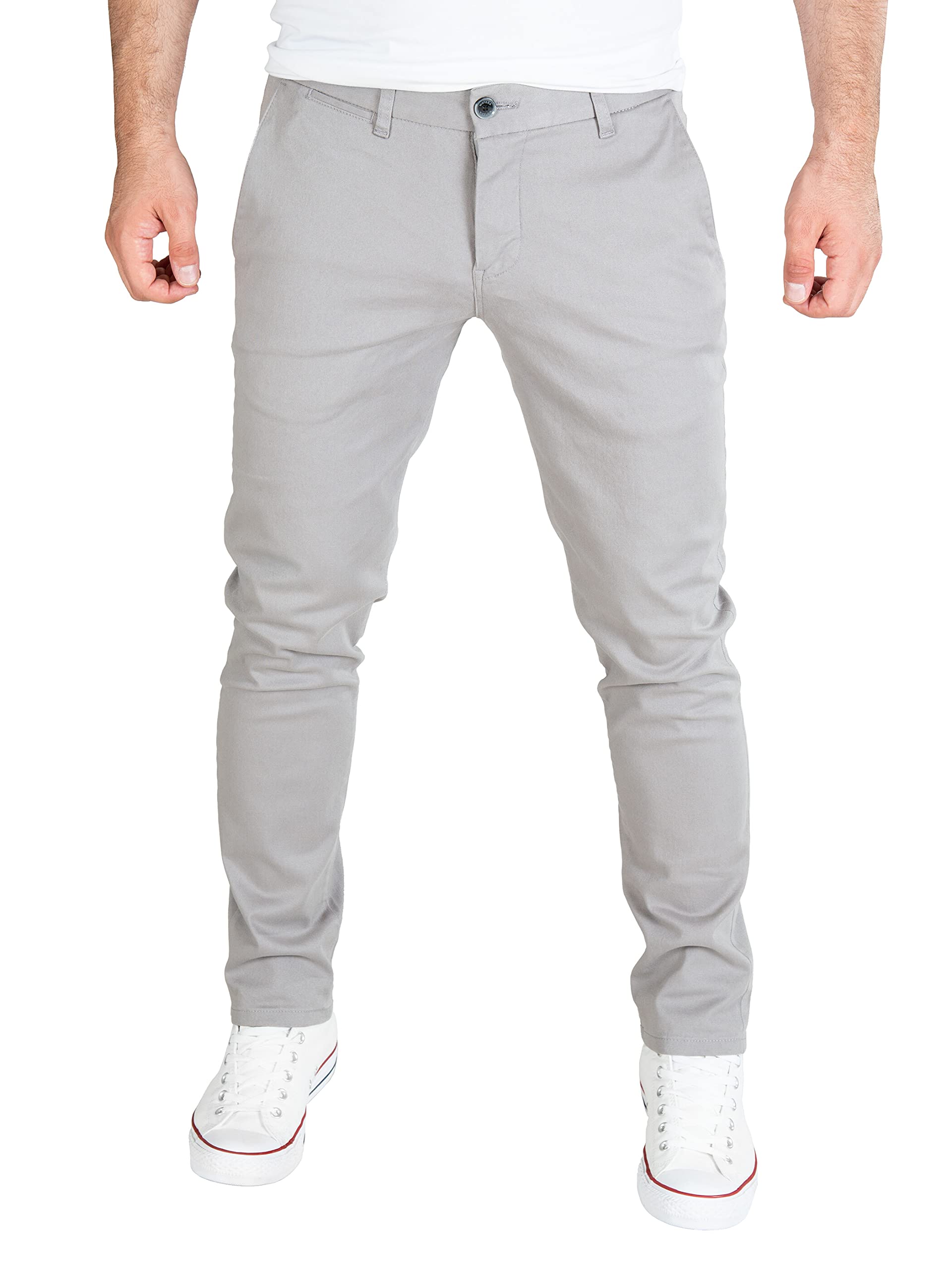 WOTEGA Adriano - Chino Hosen für Herren - Graue Slim Fit Chinohosen - Stretch Herrenhose, Grau (Gull 4R173802), W31/L30