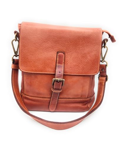 Bayside BS313 Herren-Tasche aus Kalbsleder im Vintage-Stil, Umhängetasche aus Stoff,