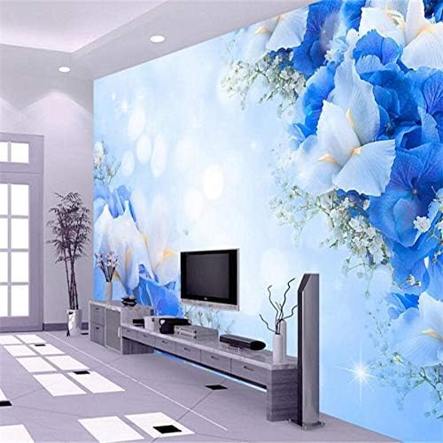 XLMING Blaue Fantasy Mode Blume 3D Tapeten Home Esszimmer Sofa Schlafzimmer Wohnzimmer TV Hintergrund-200cm×140cm