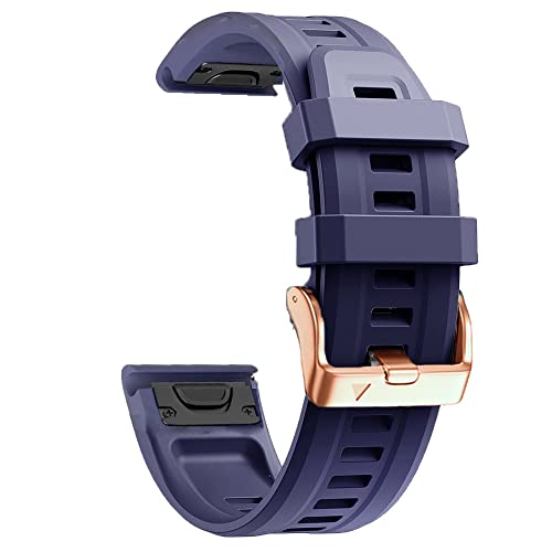 OPKDE Uhrenarmband für Garmin Fenix 7S 6S 6SPro 5S 5SPlus, 20 mm, Silikon, Rotgold, Stahlschnalle, Schnellverschluss, Easyfit-Armband, 20mm D2 Delta S, Achat