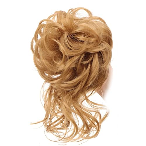 Bun Haarteile Wellenförmiger Pferdeschwanz, synthetischer Chignon for Frauen, unordentlicher Dutt, Haarteil, Haargummi, superlange, zerzauste Hochsteckfrisur, Haarverlängerung mit elastischem Band, lo