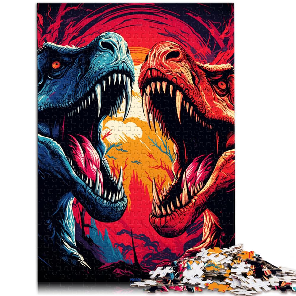 Spielgeschenk Puzzle Tyrannosaurus Rex auf der Suche nach Beute 1000-teiliges Puzzle Holzpuzzle für anspruchsvolles Puzzlespiel und Familienspiel 1000 Teile (50 x 75 cm)