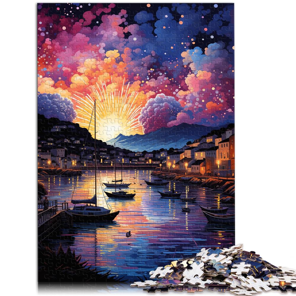 Puzzle für „Die farbenfrohe Psychedelie des Hafens von Dubrovnik“, 1000 Teile, Holzpuzzle zum Stressabbau, Urlaub zu Hause, Zeit totschlagen, 1000 Teile (50 x 75 cm)