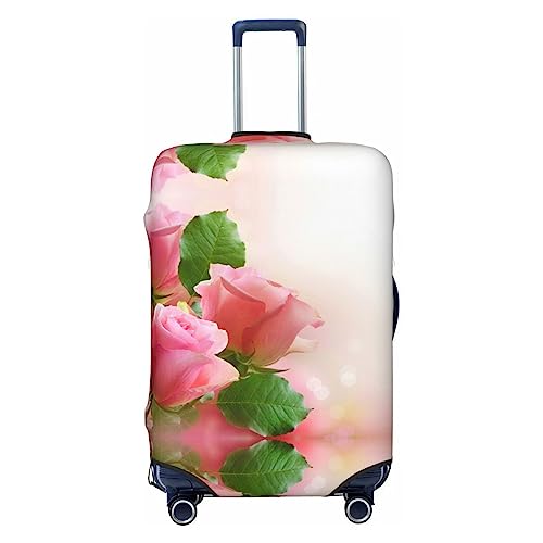 Reisegepäckabdeckung, strapazierfähig, passend für 45,7 - 81,3 cm große Gepäckstücke, Pink Roses, Schwarz, Medium