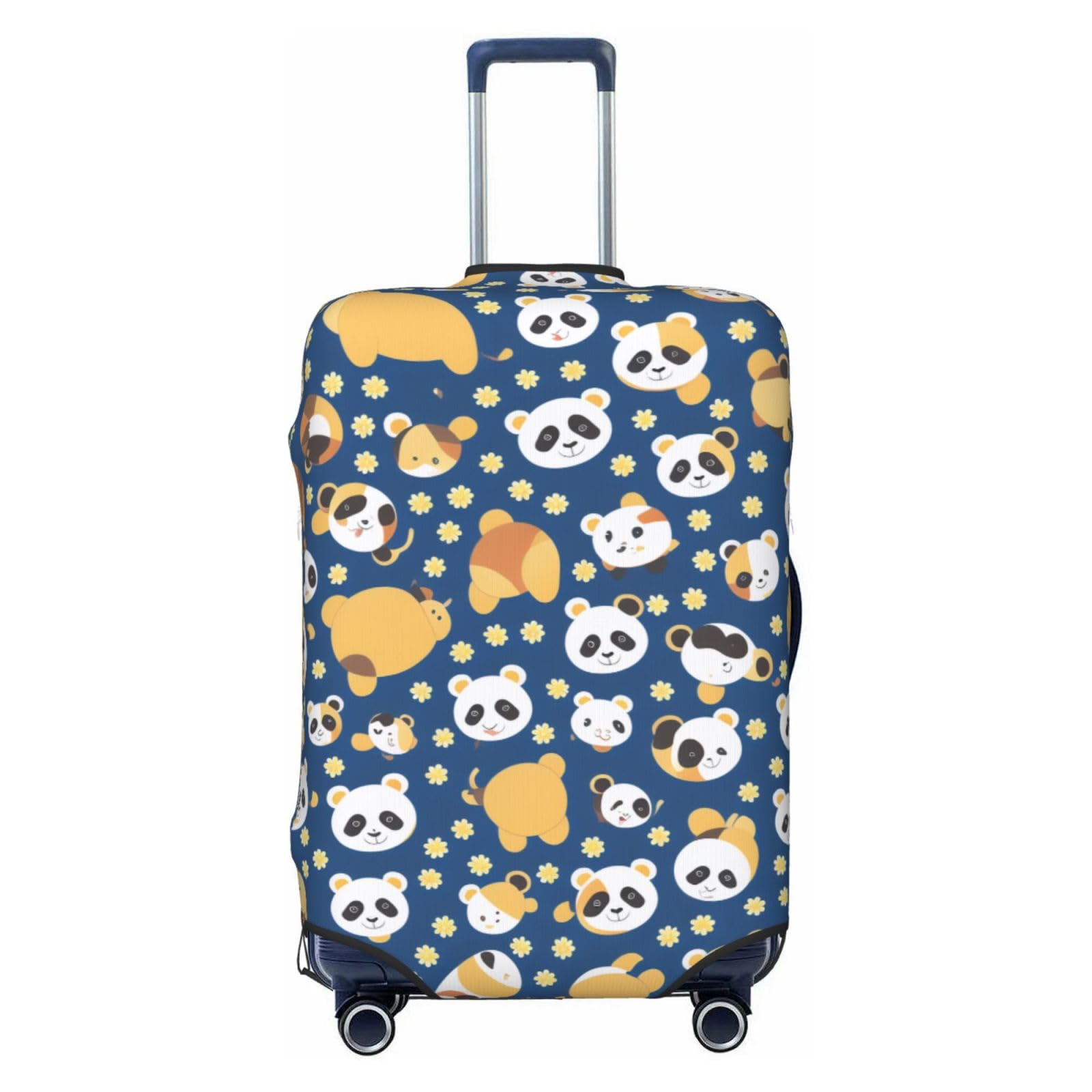 Reisegepäckhülle mit Panda-Motiv, strapazierfähig, passend für 45,7 - 81,3 cm große Gepäckstücke, Größe M, Schwarz, Medium