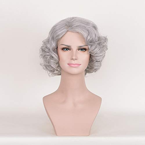 LINLINCD-Movie Madea Goes To Jail Cosplay Wig Short Curly Synthetic Hair Halloween Carnival Party Costume Wigs Kusy0848