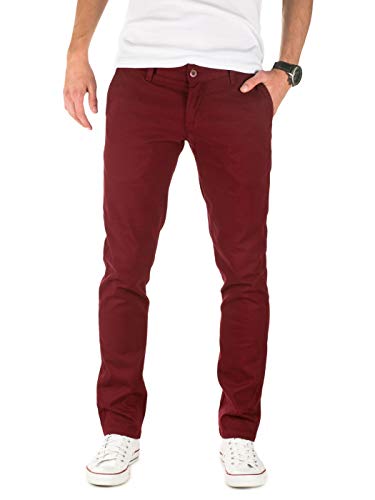 WOTEGA Herren Chino Hose Pattern - Slim - Chinohose Gemustert, Rot (Tawny Port 191725), W32/L34