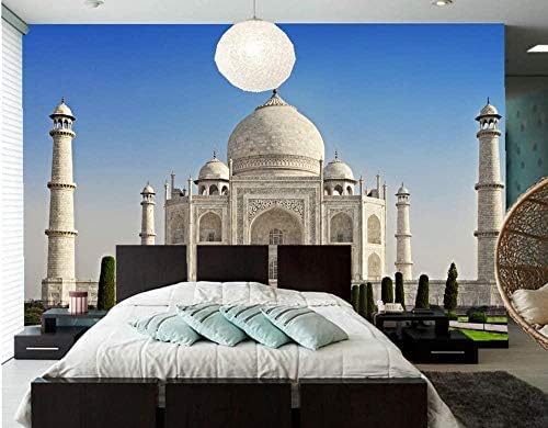 XLMING Taj Mahal-Moschee, Indien 3D Tapeten Home Esszimmer Sofa Schlafzimmer Wohnzimmer TV Hintergrund-150cm×105cm