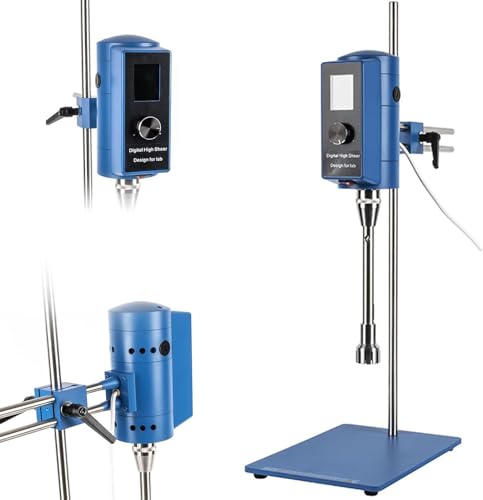 Qiang Rotierender Hochgeschwindigkeits-Digital-Dispergierer-Emulgator 500 W Homogenisator Flüssigkeitsmischer Emulgierungsorganisator Rührmischer Mit 4 (12g/18g/28g/36g) Blattköpfen