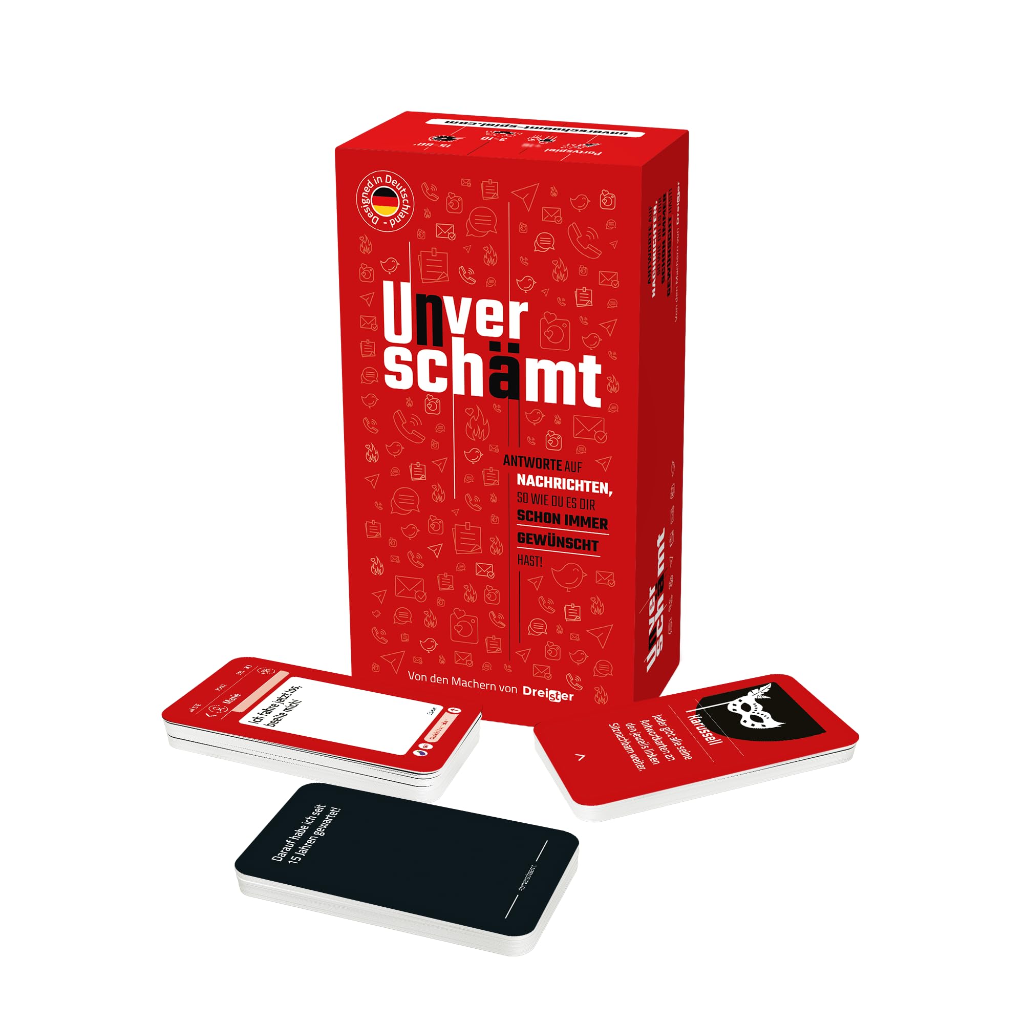 UNVERSCHÄMT Gesellschaftsspiele für Erwachsene - Designed in Deutschland - Kartenspiel mit 480 Karten - Lustige Partyspiele /Spiele - Geschenkidee