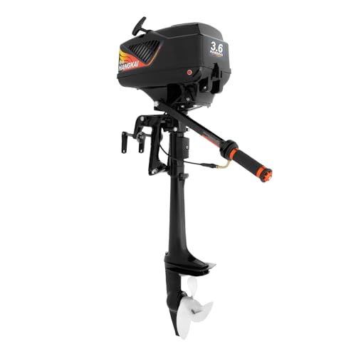 Outboard Motor mit Wasserkühlung CDI System, 3.6PS 2Takt Benzinmotor Außenborder Motor Bootsmotor für Fischerboot Schlauchboot