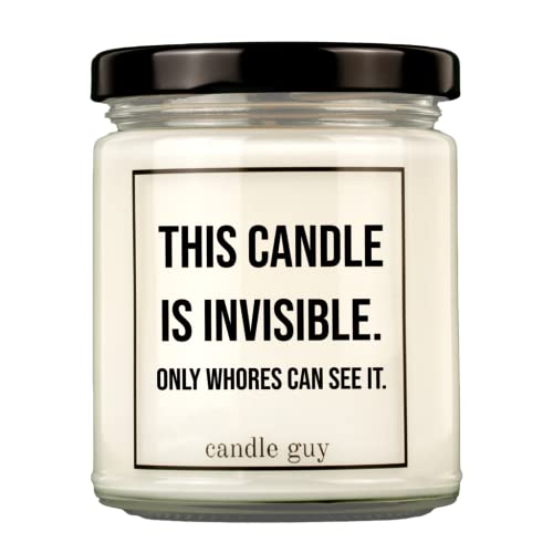 candle guy Duftkerze | This candle is invisible. Only whores can see it. | Handgemacht aus 100% Sojawachs | 70 Stunden Brenndauer